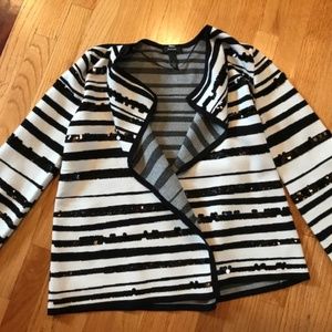 NEW Alfani Black & White Open Cardigan Sweater-S